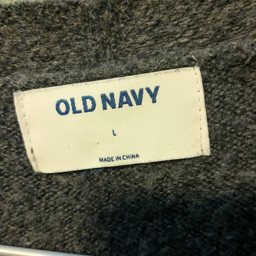 Old Navy Blue, Cream & Tan Striped Open-Front Cardigan - Picture 3 of 3